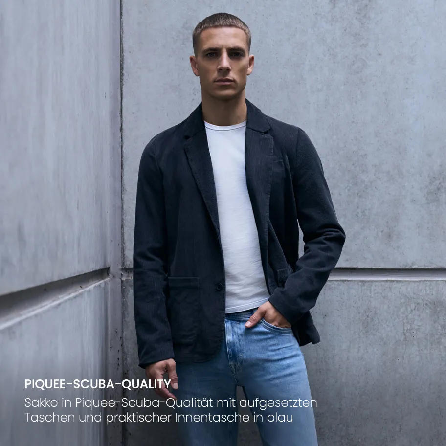 Piquee-Scuba-Qualität Sakko