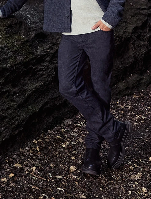 Washed wool optic pants